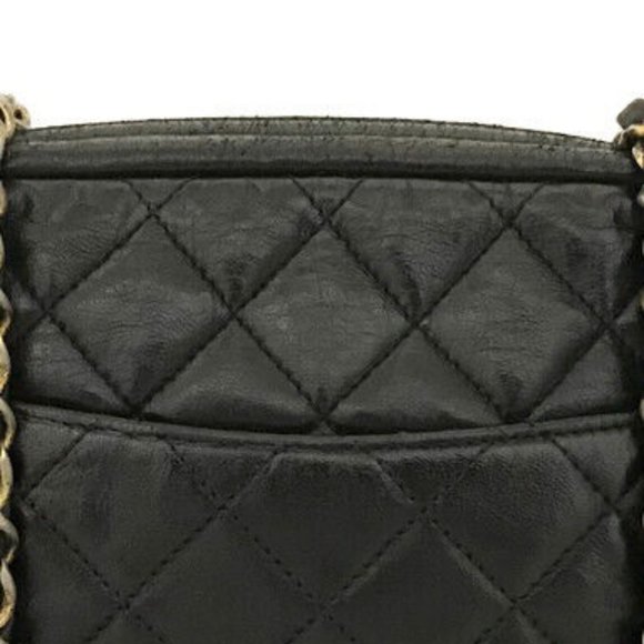 CHANEL Quilted Matelasse Lambskin Chain Shoulder Camera Bag Black leather gold - Picture 16 of 16